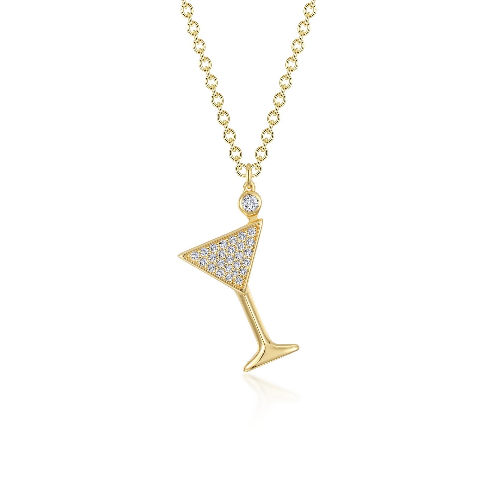 LAFONN Pave Martini Glass Necklace N0332CLP20