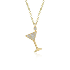 LAFONN Pave Martini Glass Necklace N0332CLP20