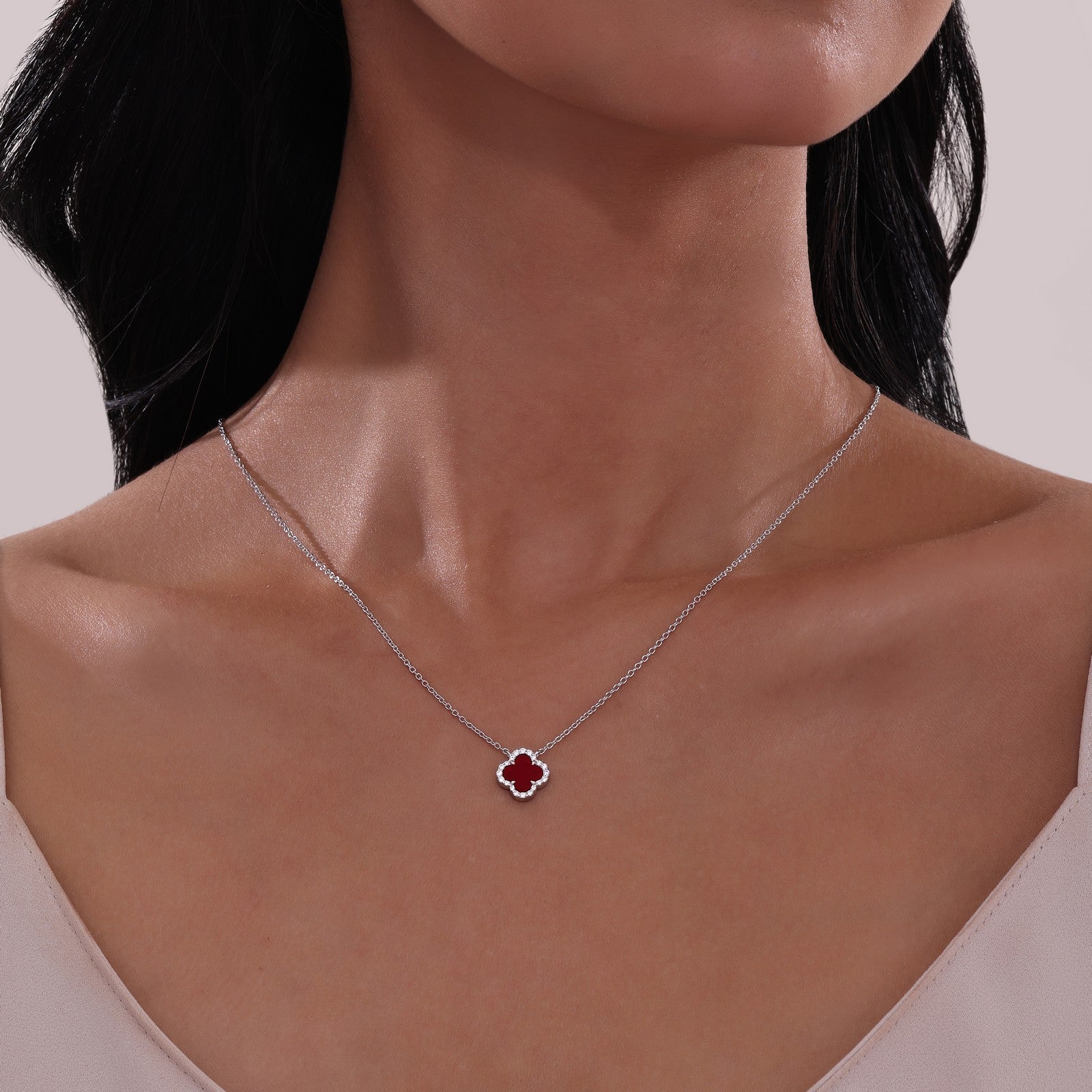LAFONN 0.49 CTW Halo Necklace N0334AGG20