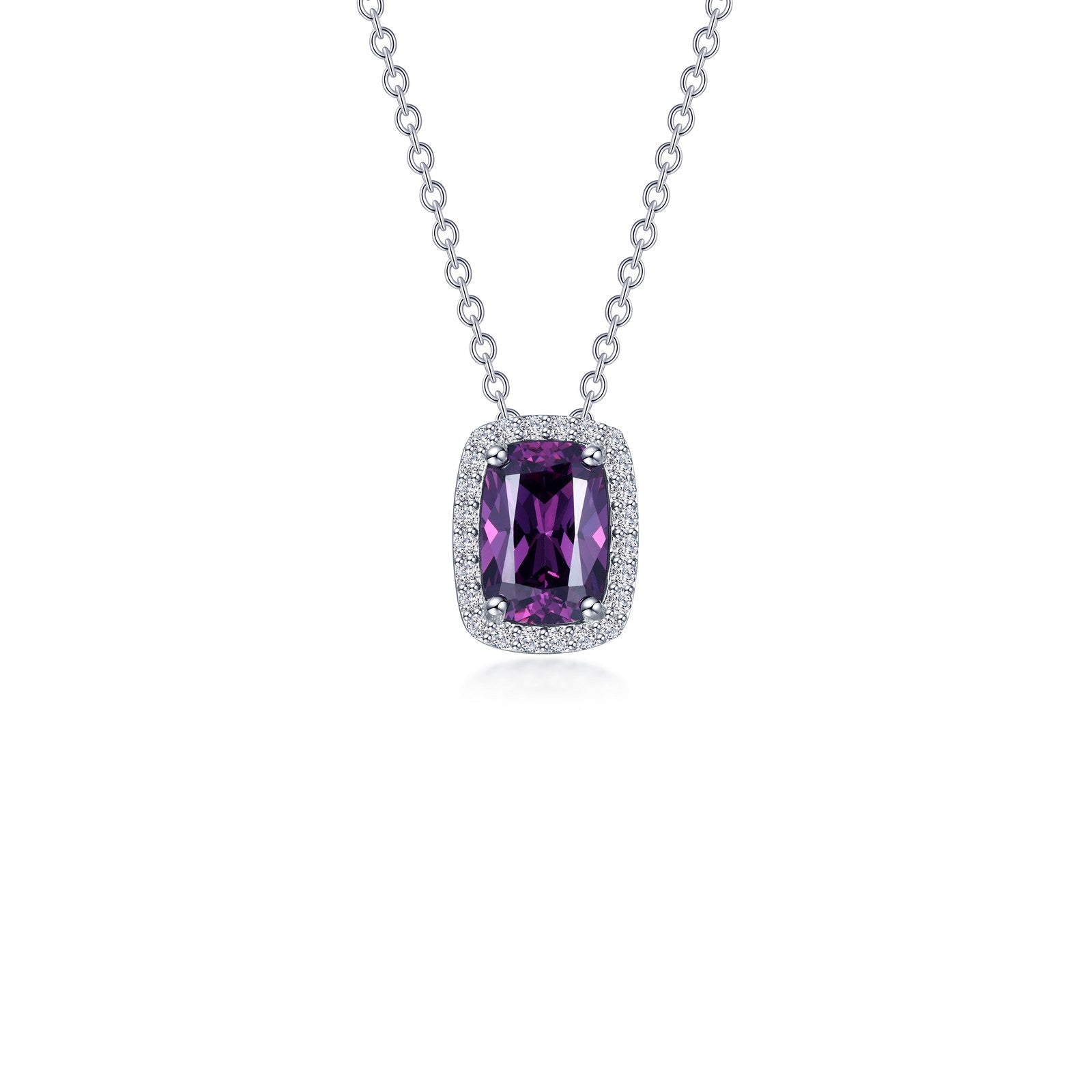 LAFONN 4.26 CTW Halo Cushion-Cut Necklace N0339BTP20