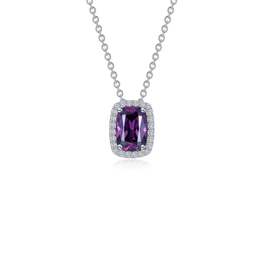 LAFONN 4.26 CTW Halo Cushion-Cut Necklace N0339AMP20