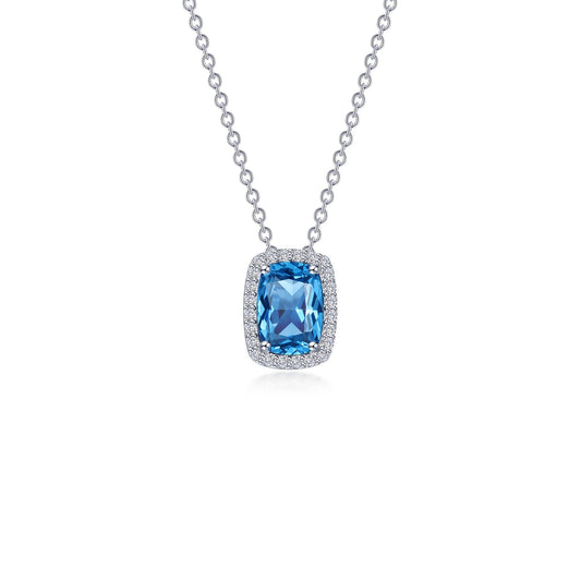 LAFONN 4.26 CTW Halo Cushion-Cut Necklace N0339BTP20
