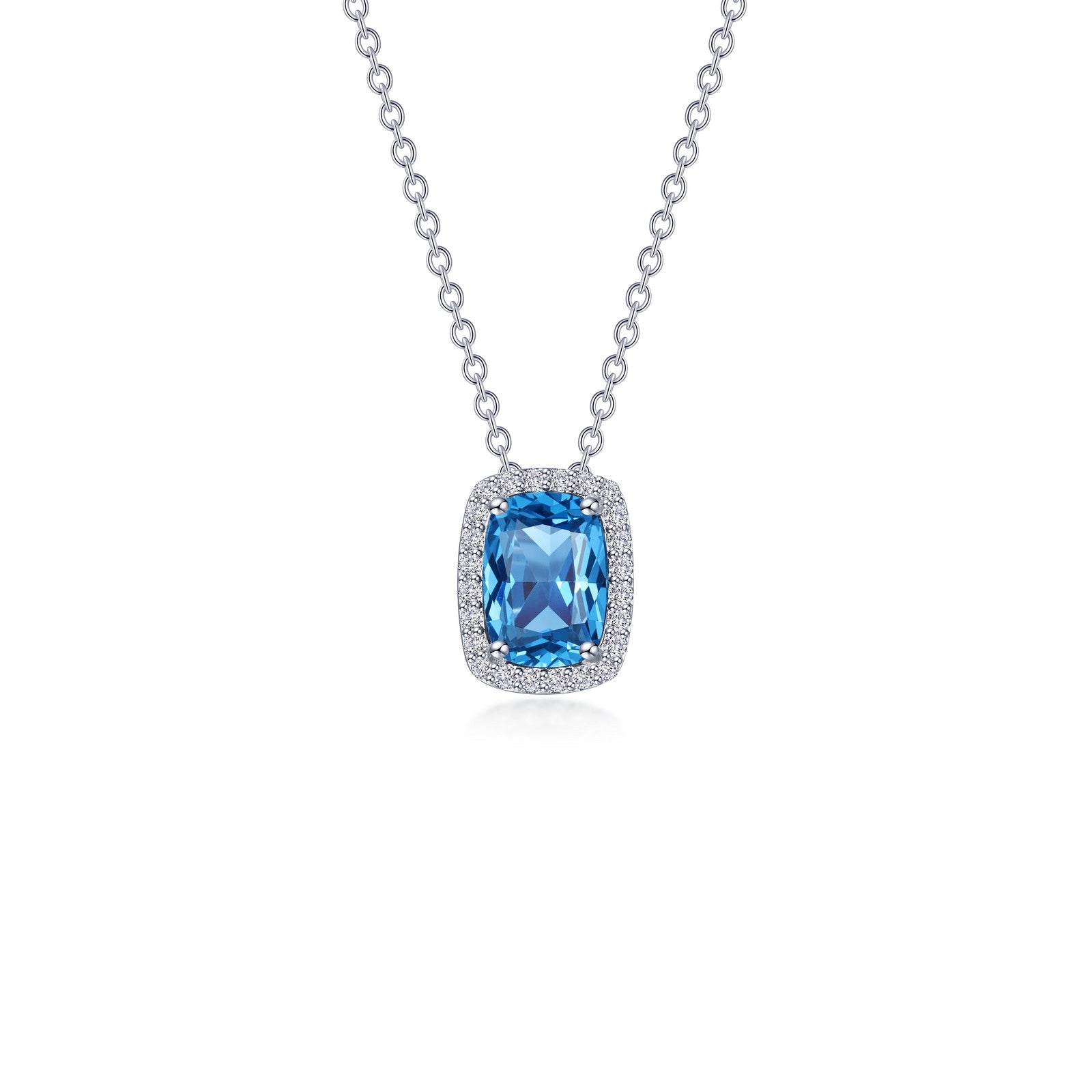 LAFONN 4.26 CTW Halo Cushion-Cut Necklace N0339AMP20