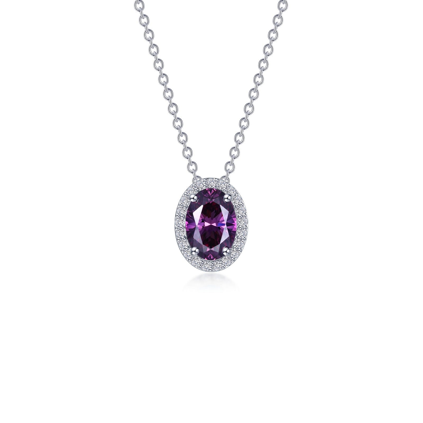 LAFONN 2.56 CTW Oval Halo Necklace N0340AMP20