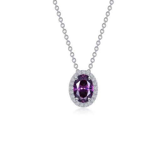 LAFONN 2.56 CTW Oval Halo Necklace N0340BTP20
