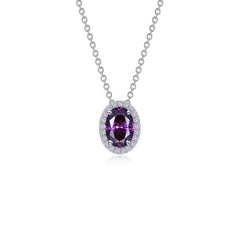 LAFONN 2.56 CTW Oval Halo Necklace N0340AMP20
