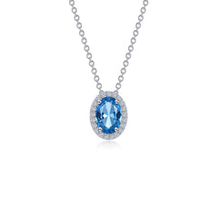 LAFONN 2.56 CTW Oval Halo Necklace N0340AMP20