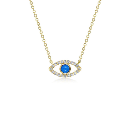 LAFONN Reconstituted Turquoise Evil Eye Necklace N0341TQG20