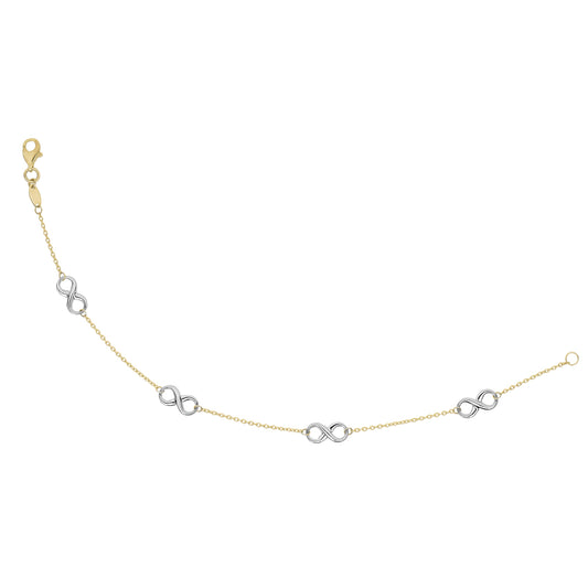 Two-tone Gold Polished Infinity Bracelet