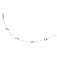 Two-tone Gold Polished Infinity Bracelet