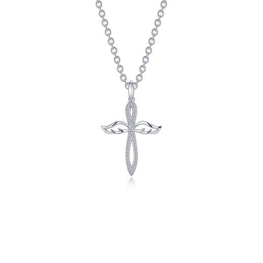 LAFONN 0.74 CTW Angel Wings Cross Necklace N2029CLP20
