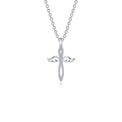 LAFONN 0.74 CTW Angel Wings Cross Necklace N2029CLP20