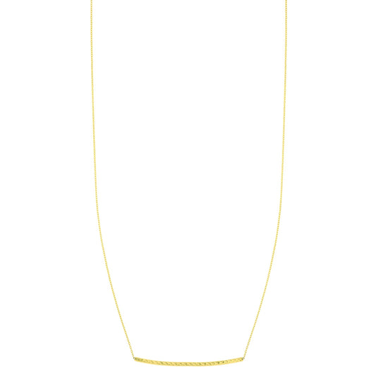 Yellow Gold Diamond Cut/ Textured Trend Fashion Necklace