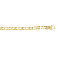 Yellow Gold Polished Railroad Links Necklace