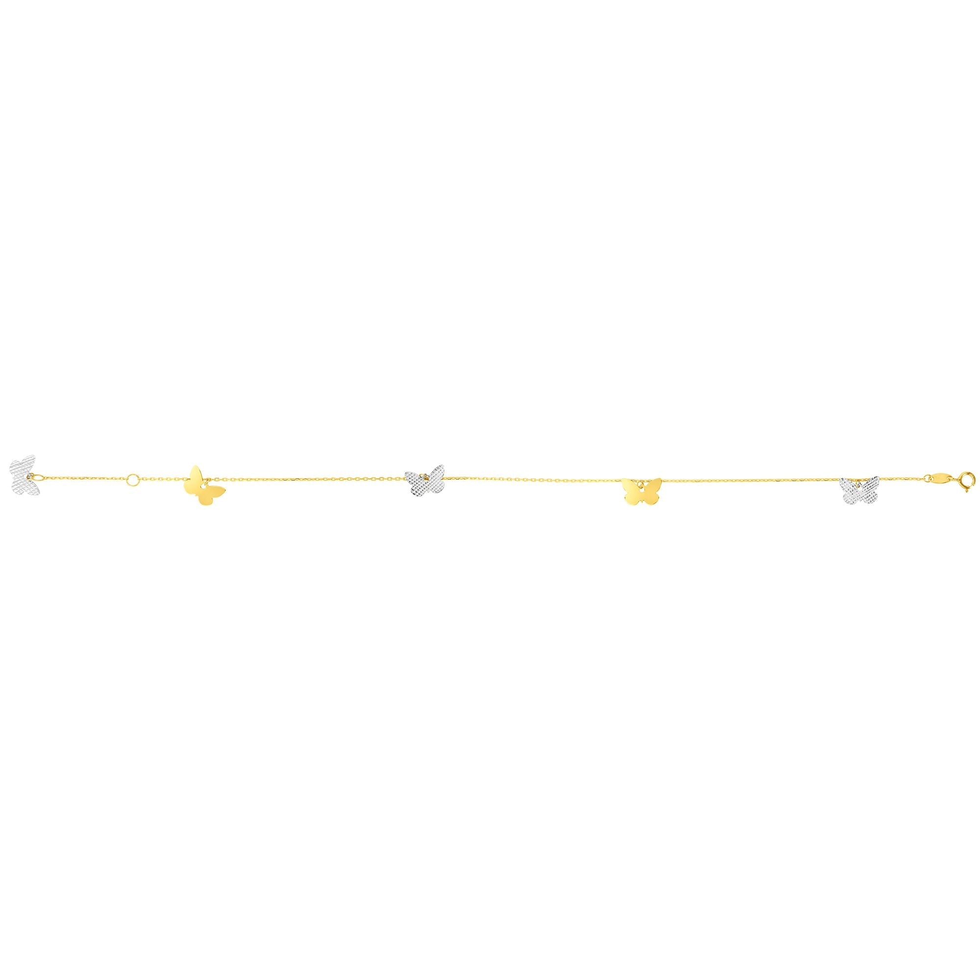 Parkplace Jewelers 14k-two-tone-gold-butterfly-anklet-n3895
