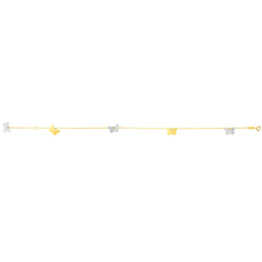 Two-tone Gold Polished Fashion Chain Anklets Anklet