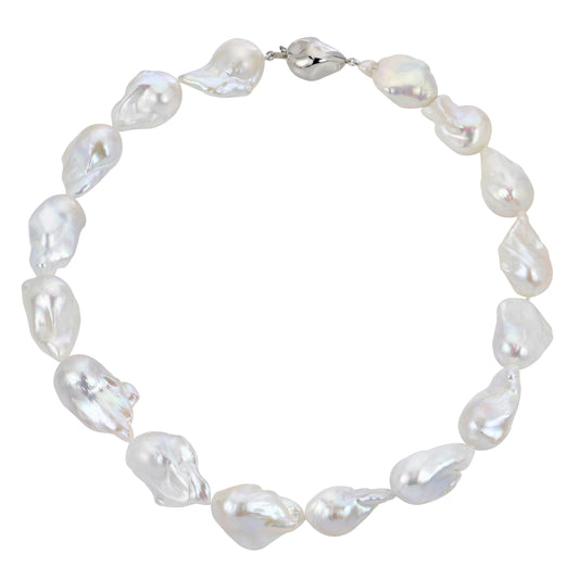 Parkplace Pearls Sterling Silver Freshwater Baroque Pearl Necklace NECK860