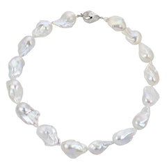 Parkplace Pearls Sterling Silver Freshwater Baroque Pearl Necklace NECK860