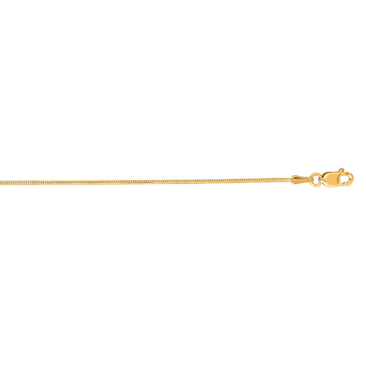 Yellow Gold Diamond Cut/ Textured Round Snake Necklace