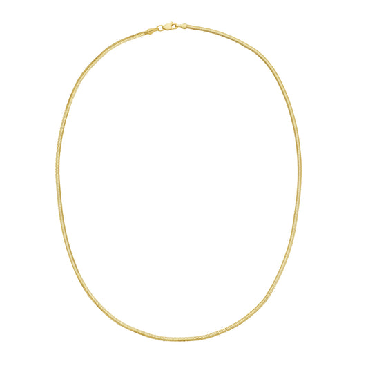 Yellow Gold Polished Lite Oval Snake Chain Necklace