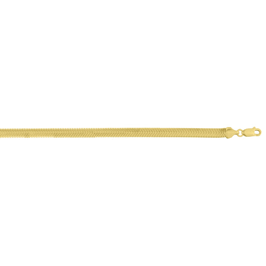 Yellow Gold Polished Oval Snake Chain Bracelet