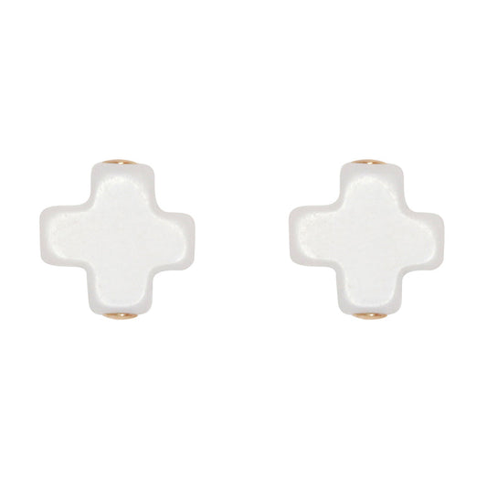 Enewton Signature Cross Stud - Off-White ESCSOW