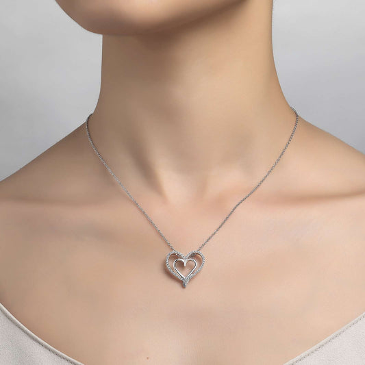 LAFONN Double-Heart Pendant Necklace P0150CLP18
