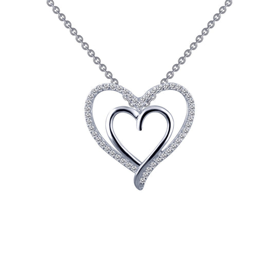 LAFONN Double-Heart Pendant Necklace P0150CLP18
