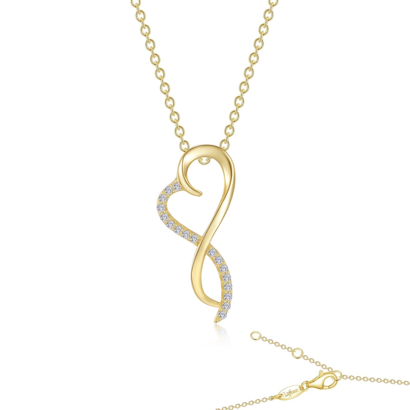 LAFONN Infinity Heart Pendant Necklace P0151CLR18