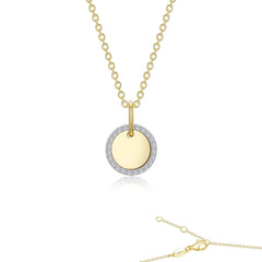 LAFONN Round Disc Pendant Necklace P0214CLT20