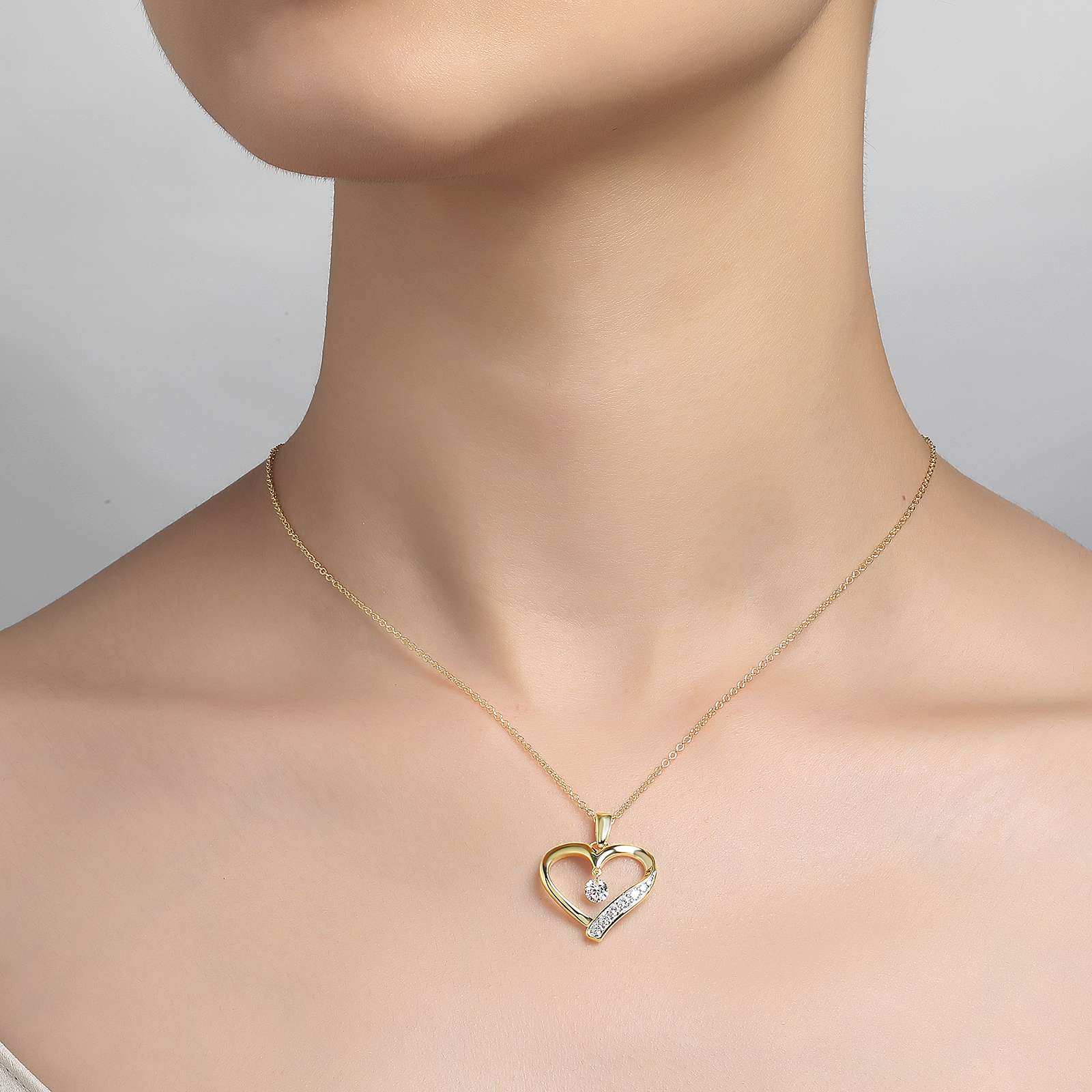 LAFONN Open Heart Pendant Necklace P0221CLT20