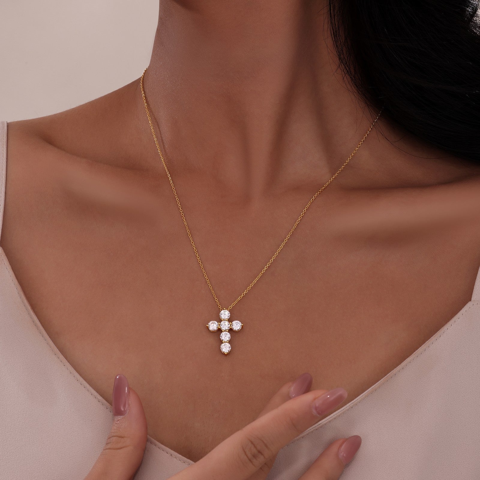 LAFONN 2.76 CTW Cross Pendant Necklace P0223CLG20
