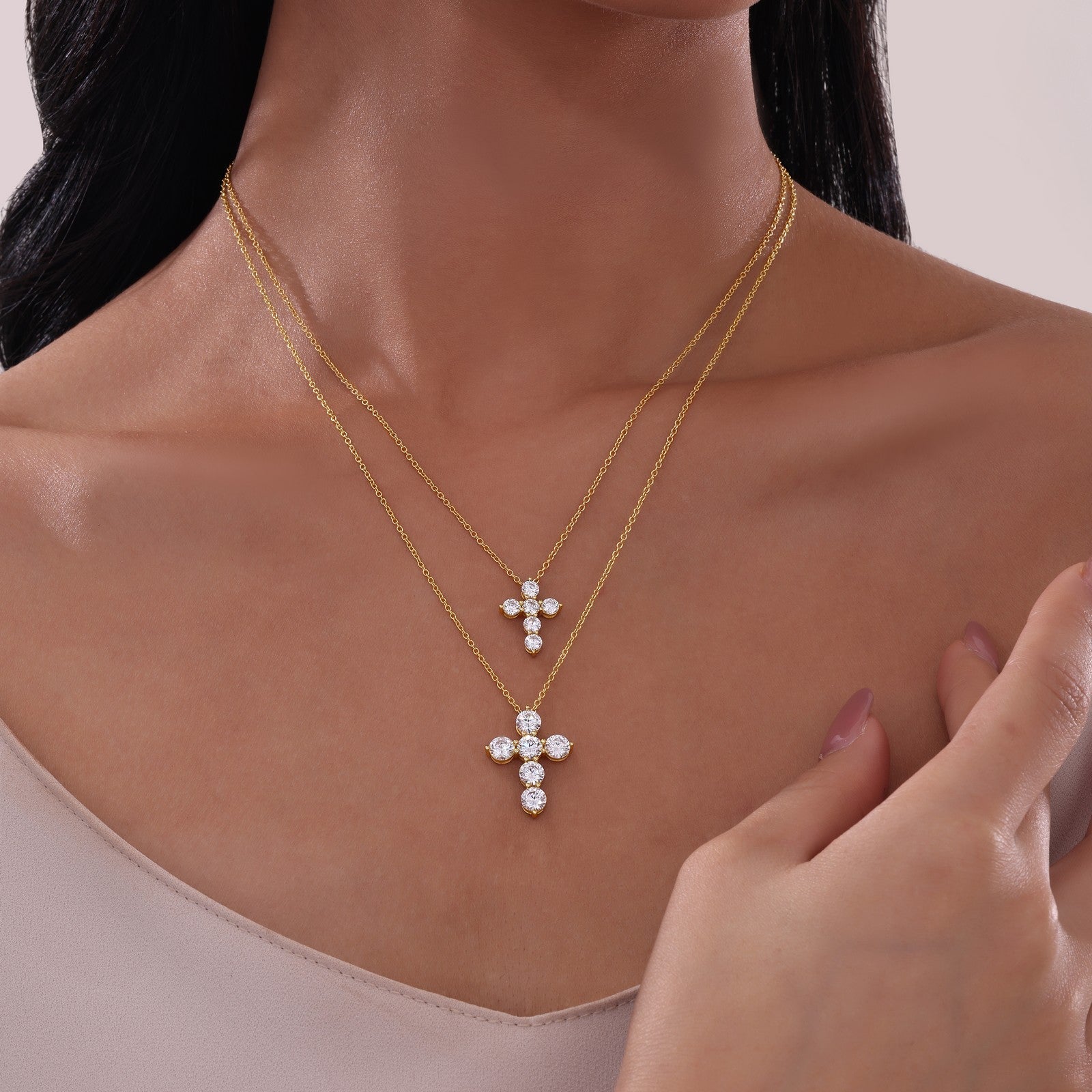 LAFONN 2.76 CTW Cross Pendant Necklace P0223CLG20
