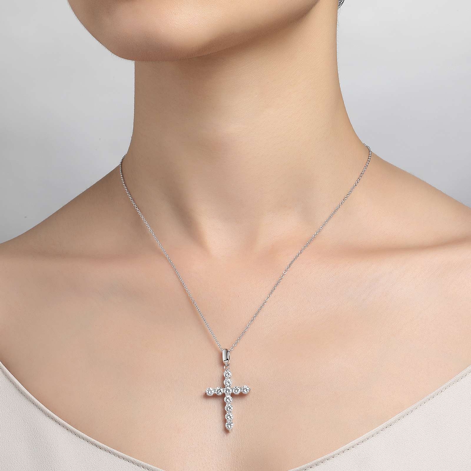 LAFONN 1.87 CTW Cross Pendant Necklace P0241CLP20