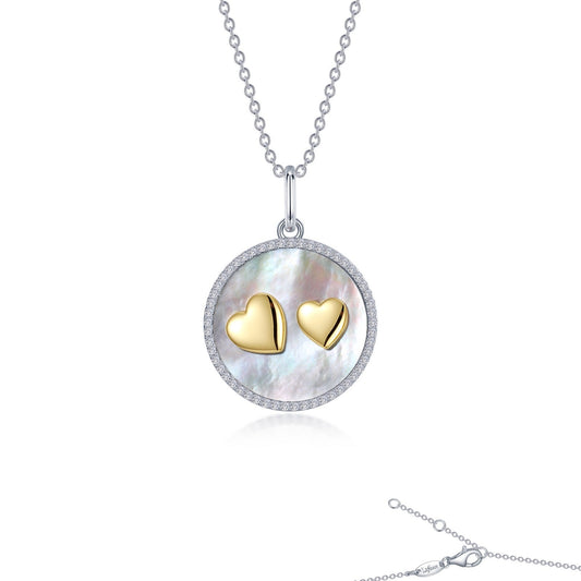 LAFONN Mother of Pearl Heart Necklace P0285PLT20