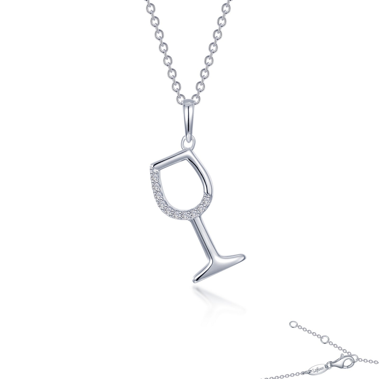 LAFONN Pave Wine Glass Necklace P0312CLG20