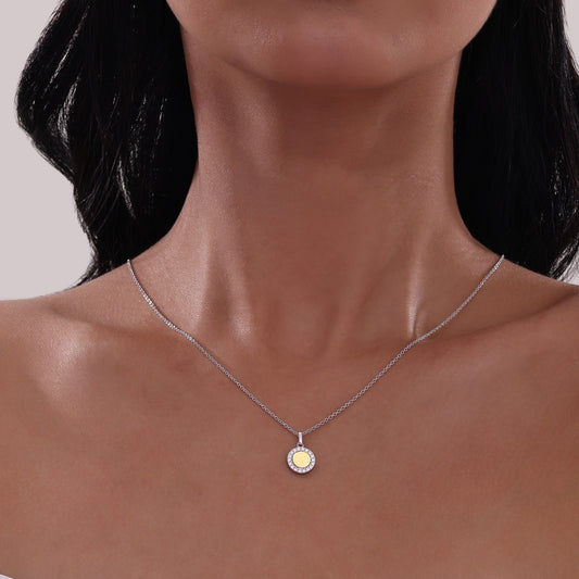 LAFONN Two-Tone Disc Pedant Necklace P2019CLT20