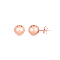 Rose Gold Polished Ball Stud Earring