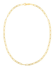 Yellow Gold Polished Solid Paperclip Bracelet