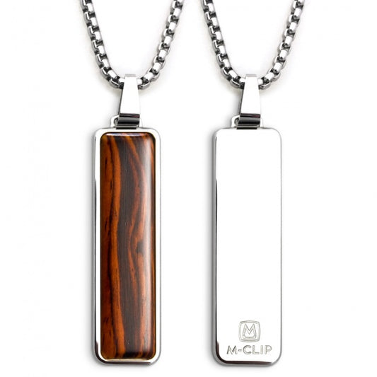 MClip Polished Pendant with Cocobolo Wood Inlay PD-PSS-CBWD