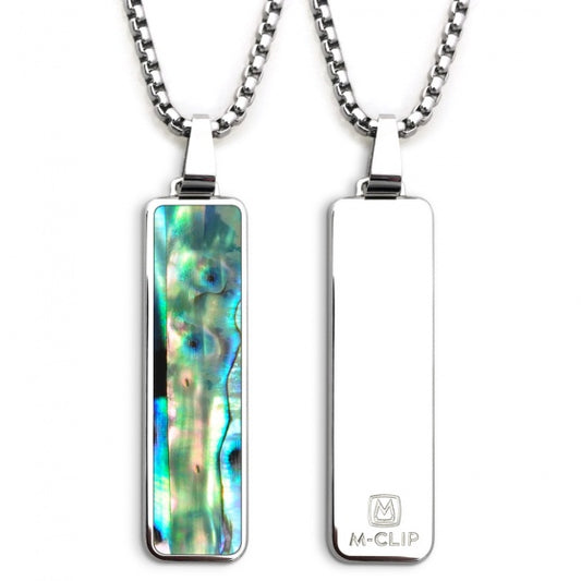 MClip Polished Pendant with Green Abalone Inlay PD-PSS-GNAB