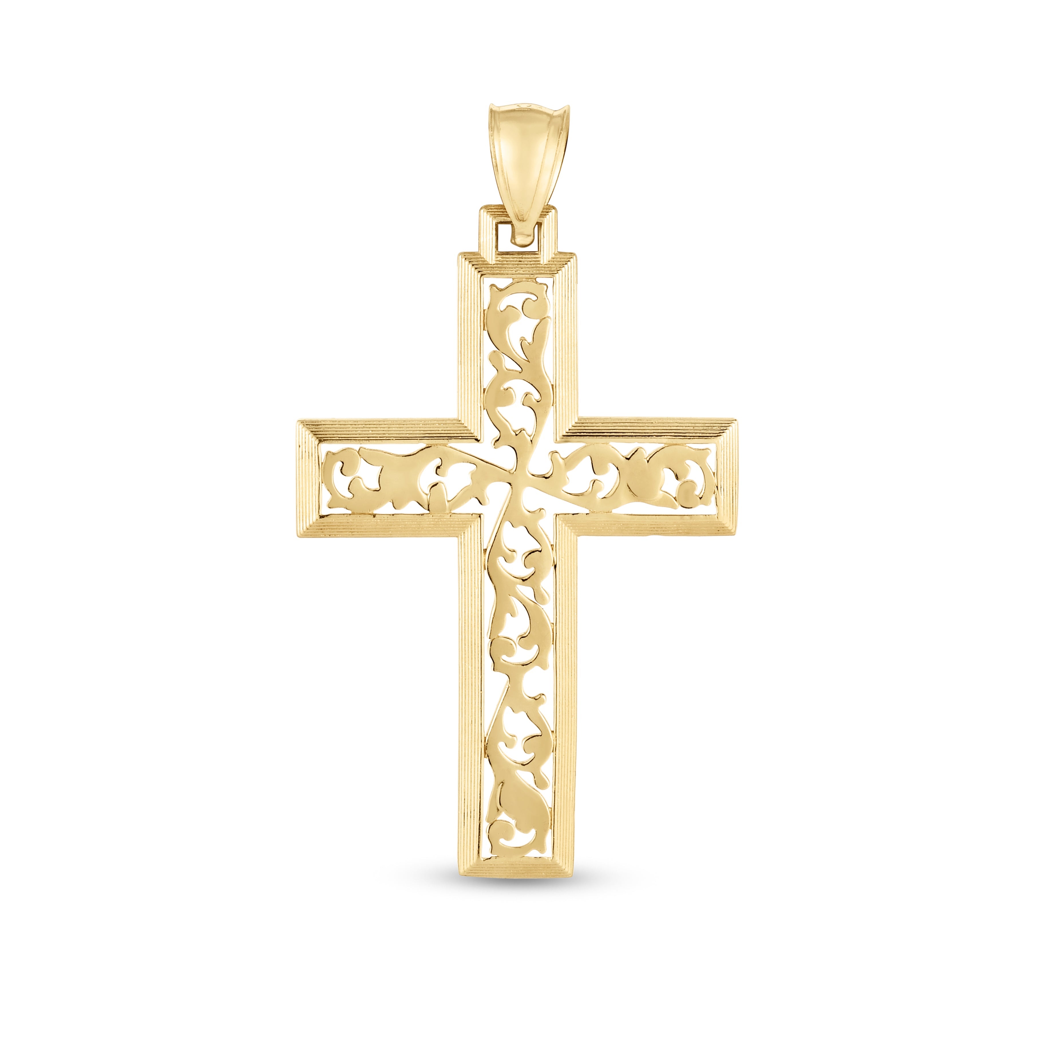 Parkplace Jewelers 14k-gold-vine-cross-pendant-pd3750