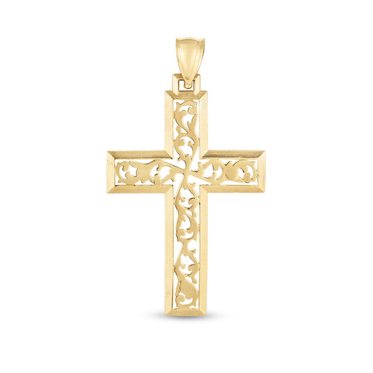 Parkplace Jewelers 14k-gold-vine-cross-pendant-pd3750