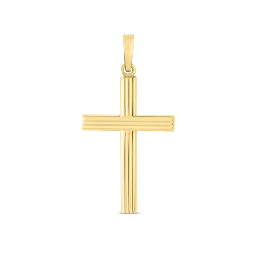 Yellow Gold Polished Crosses Charm