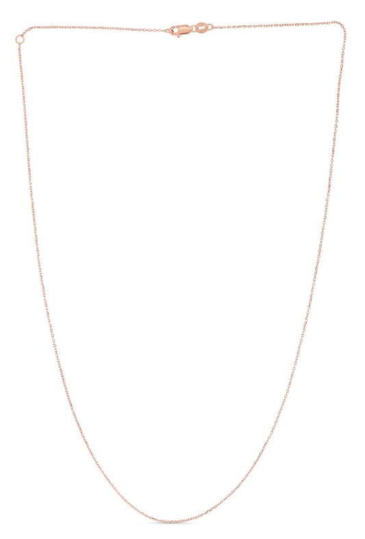 Rose Gold Diamond Cut/ Textured Extendable Diamond Cut Cable Necklace