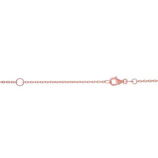 Rose Gold Polished Extendable Oval Cable Necklace