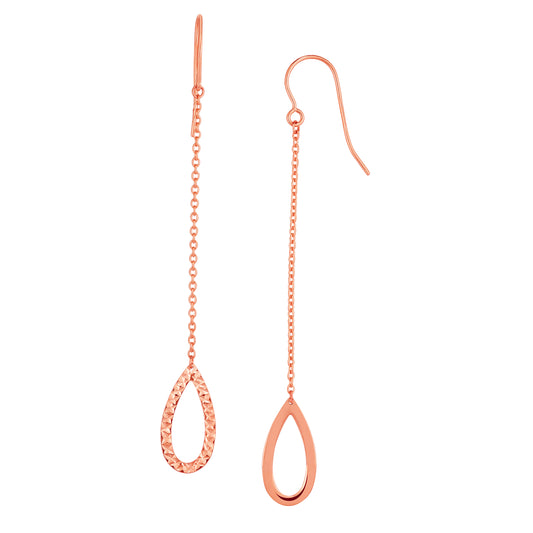 Rose Gold Polished Drop Earrings Earring