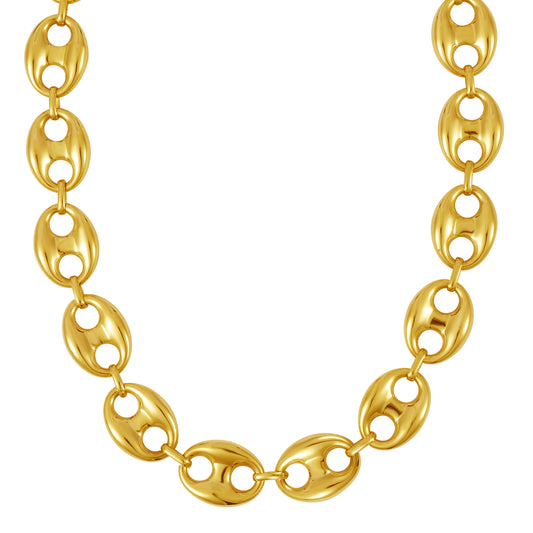 Royal Chain 14K Gold 21mm Puffed Mariner Link Bracelet PG121