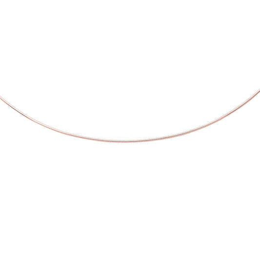 Rose Gold Polished Round Omega Necklace