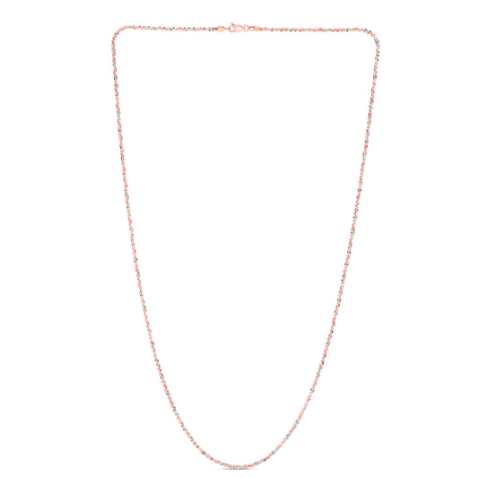Rose Gold Diamond Cut/ Textured Sparkle Necklace